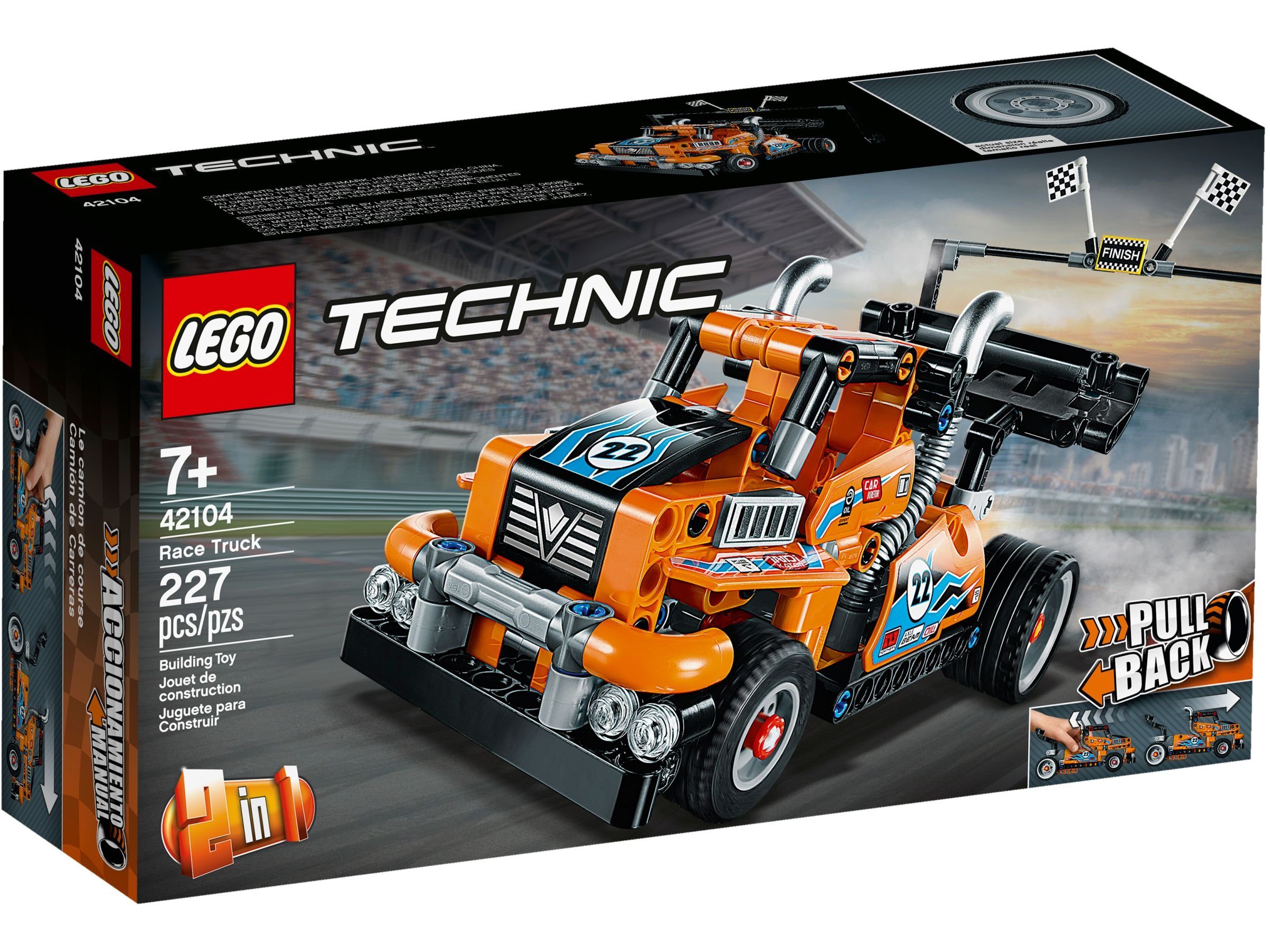 LEGO® Konstruktionsspielsteine LEGO® Technic™ 42104 Renn-Truck, (227 St)