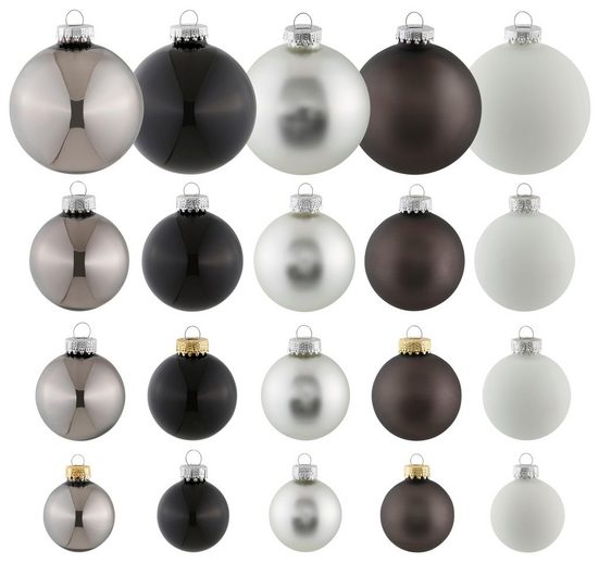 Thüringer Glasdesign Weihnachtsbaumkugel »Black & White« (50 Stück)