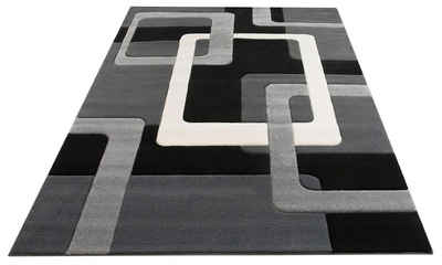 Teppich »Maxim«, my home, rechteckig, Höhe 13 mm, Hoch-Tief-Effekt, Kurzflor, 3D-Design, idealer Teppich für Wohnzimmer, Schlafzimmer, Esszimmer