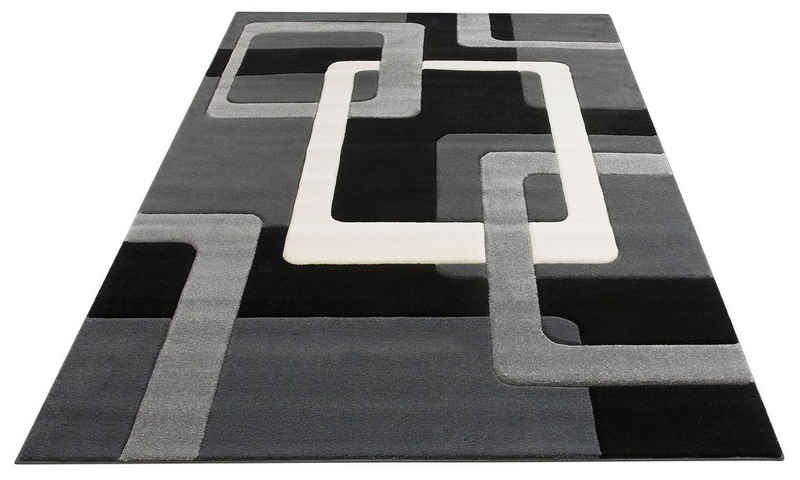 Teppich »Maxim«, my home, rechteckig, Höhe 13 mm, Hoch-Tief-Effekt, Kurzflor, 3D-Design, ideale Teppiche für Wohnzimmer, Schlafzimmer, Esszimmer
