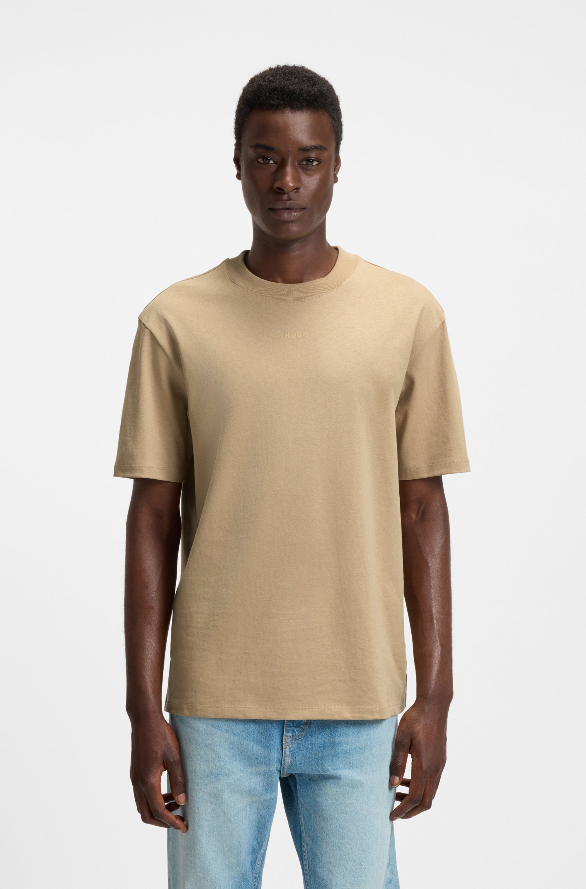 HUGO Rundhalsausschnitt, Relaxed Fit, Logo-Print