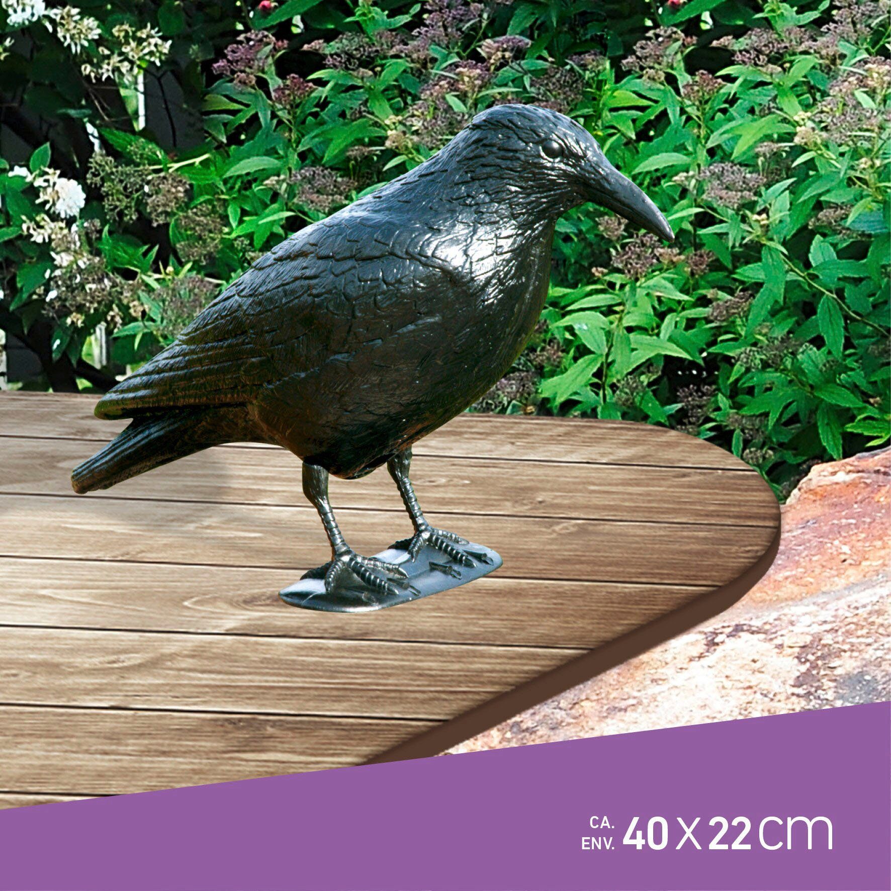 Windhager Vogelattrappe Crow, 39,5 x 12,5 x 12,5 cm, Vogel- und Taubenabwehr, (1-St), Gartenfigur Taubenschreck zum Aufhängen oder Aufstellen