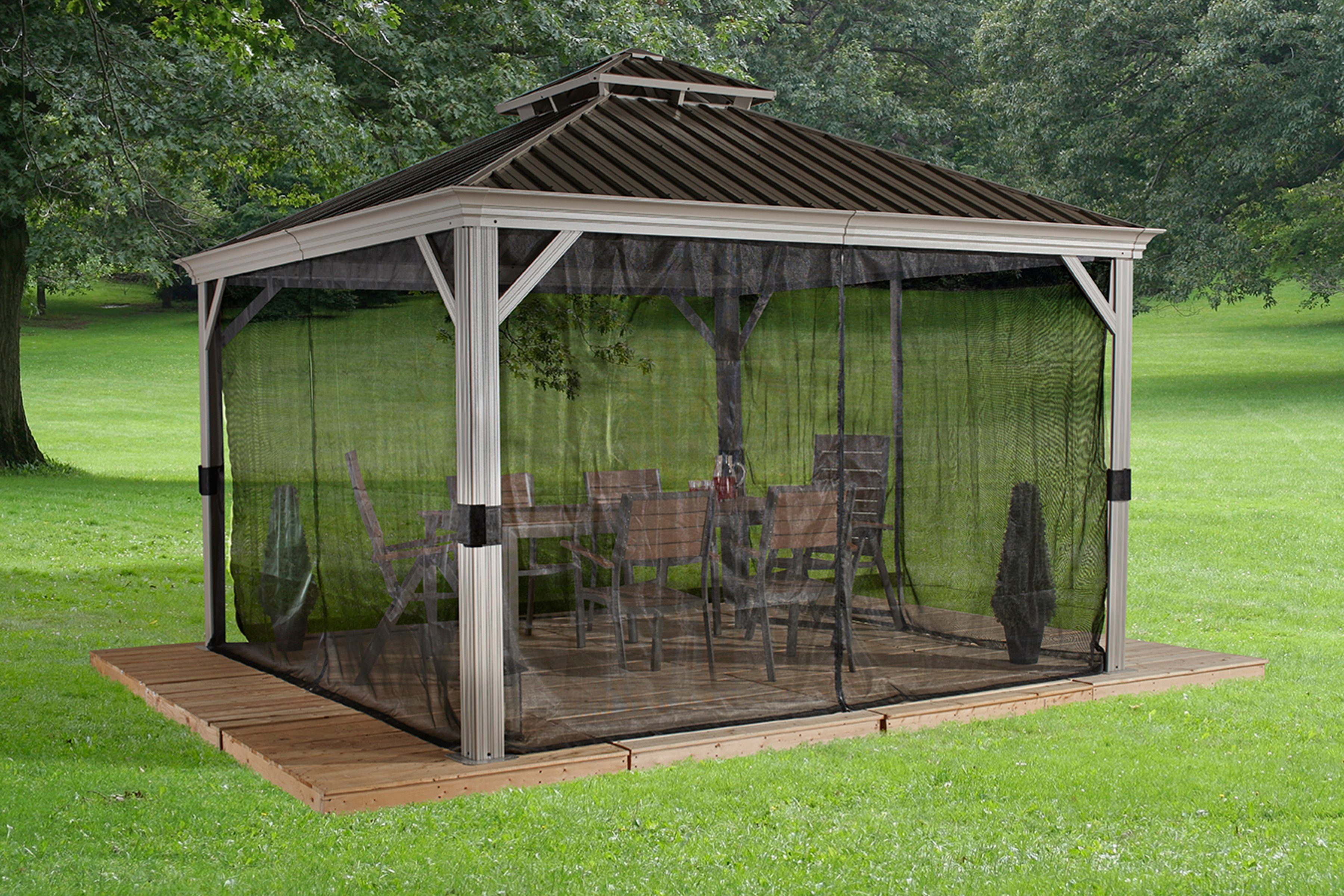 Sojag Pavillon Gazebo Messina, (Set), BxT: 363x483 cm, mit Moskitonetzen