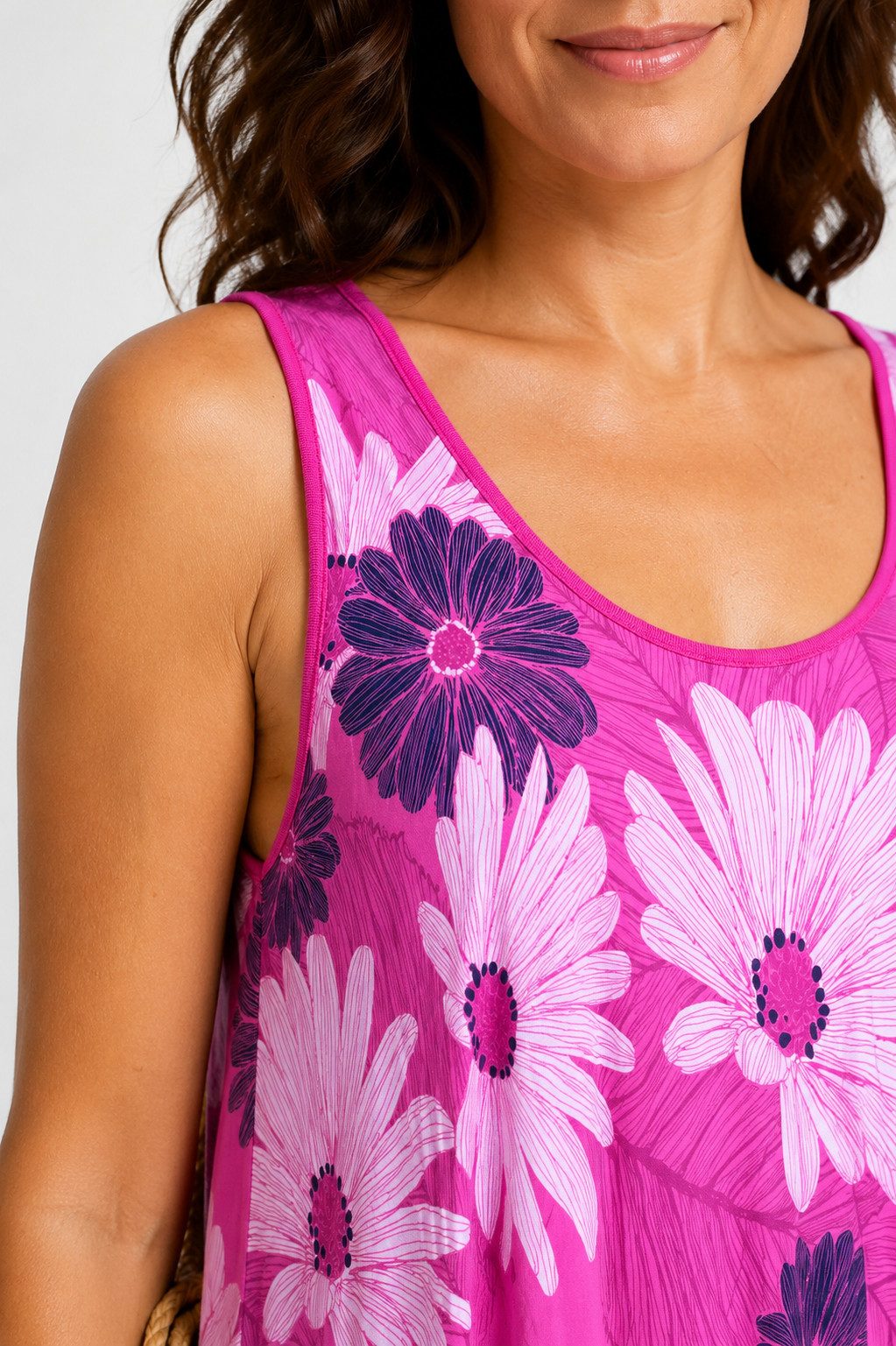 ITALY VIBES Sommerkleid - geblümtes Kleid weich fallend - Damenkleid mit Blumenprint ONE SIZE - passend für Größen M bis XL