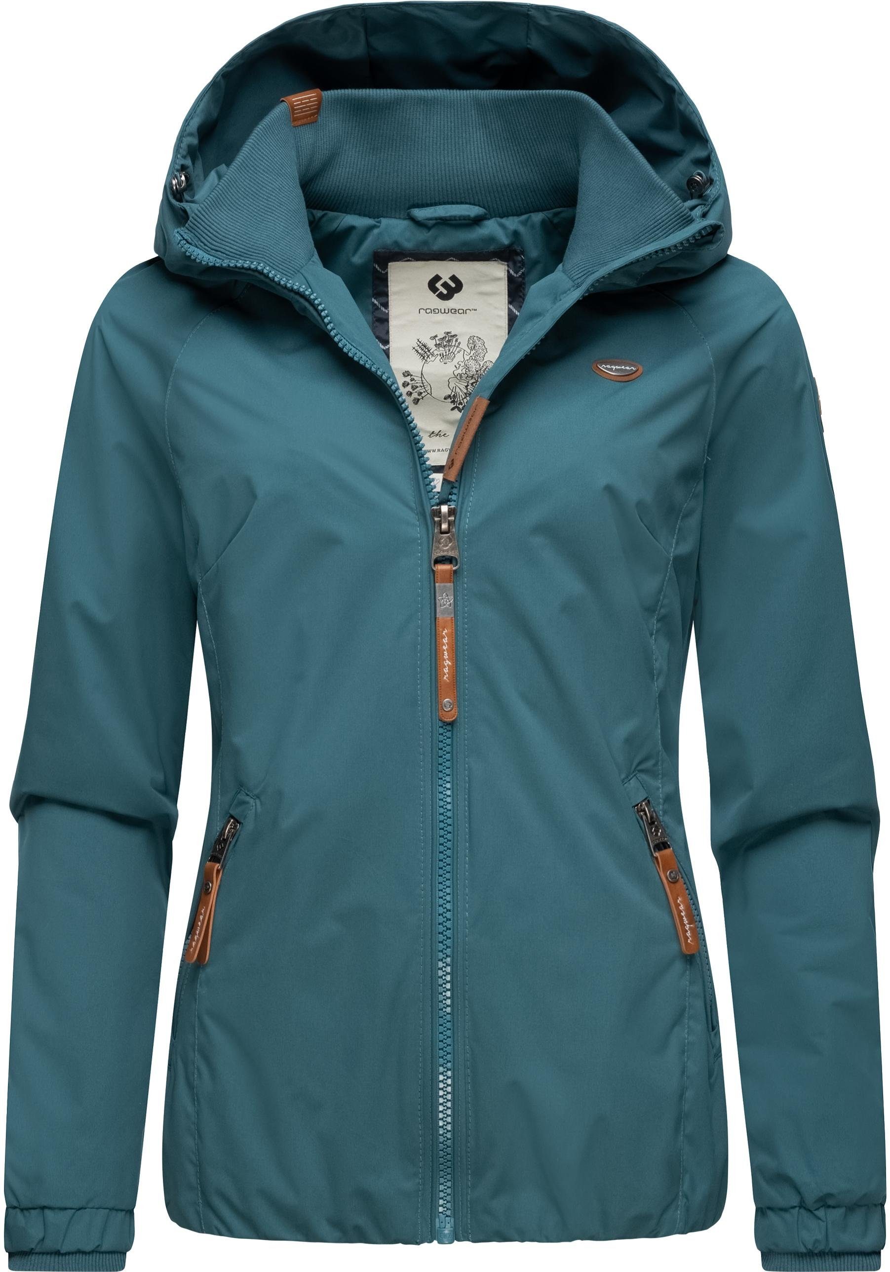 Dizzie mit großer Outdoorjacke stylische Übergangsjacke Kapuze ocean Ragwear