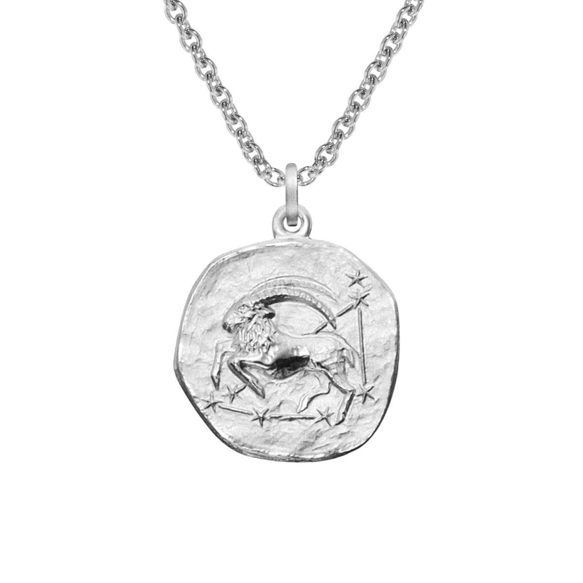 trendor Kette mit Anhänger 08441-01, Sternzeichen Steinbock mit 925 Silber Ø 16 mm