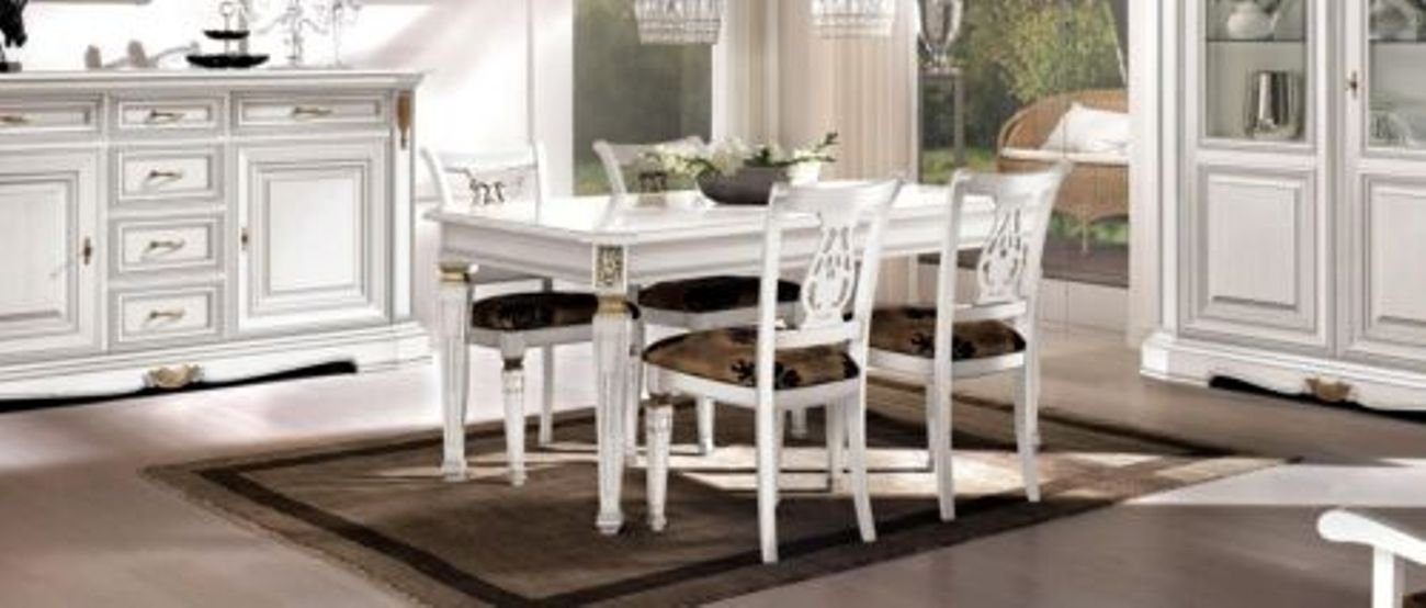JVmoebel Esstisch, Esstisch Tisch Esszimmer Tische Luxus Holz Weiß Design Modern