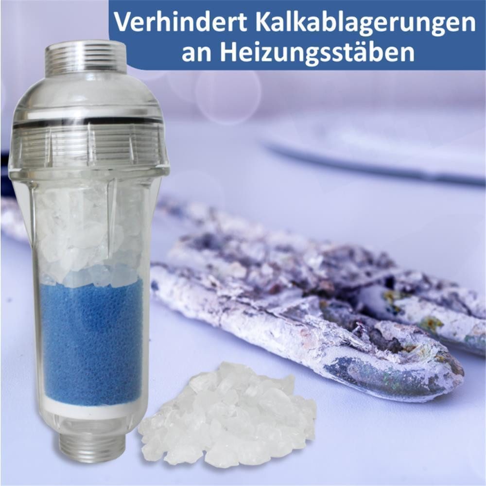 Aquintos Wasseraufbereitung Wasserfilter Waschmaschinen. - Spülmaschinenfilter 2in1, Zubehör für 3/4 Zoll, 2in1 Kalk Wasserfilter