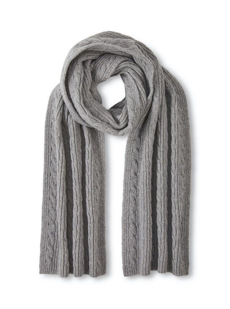 FALKE Schal Winterschal (Schurwolle) hellgrau 170cm x 30cm - 1 Stück