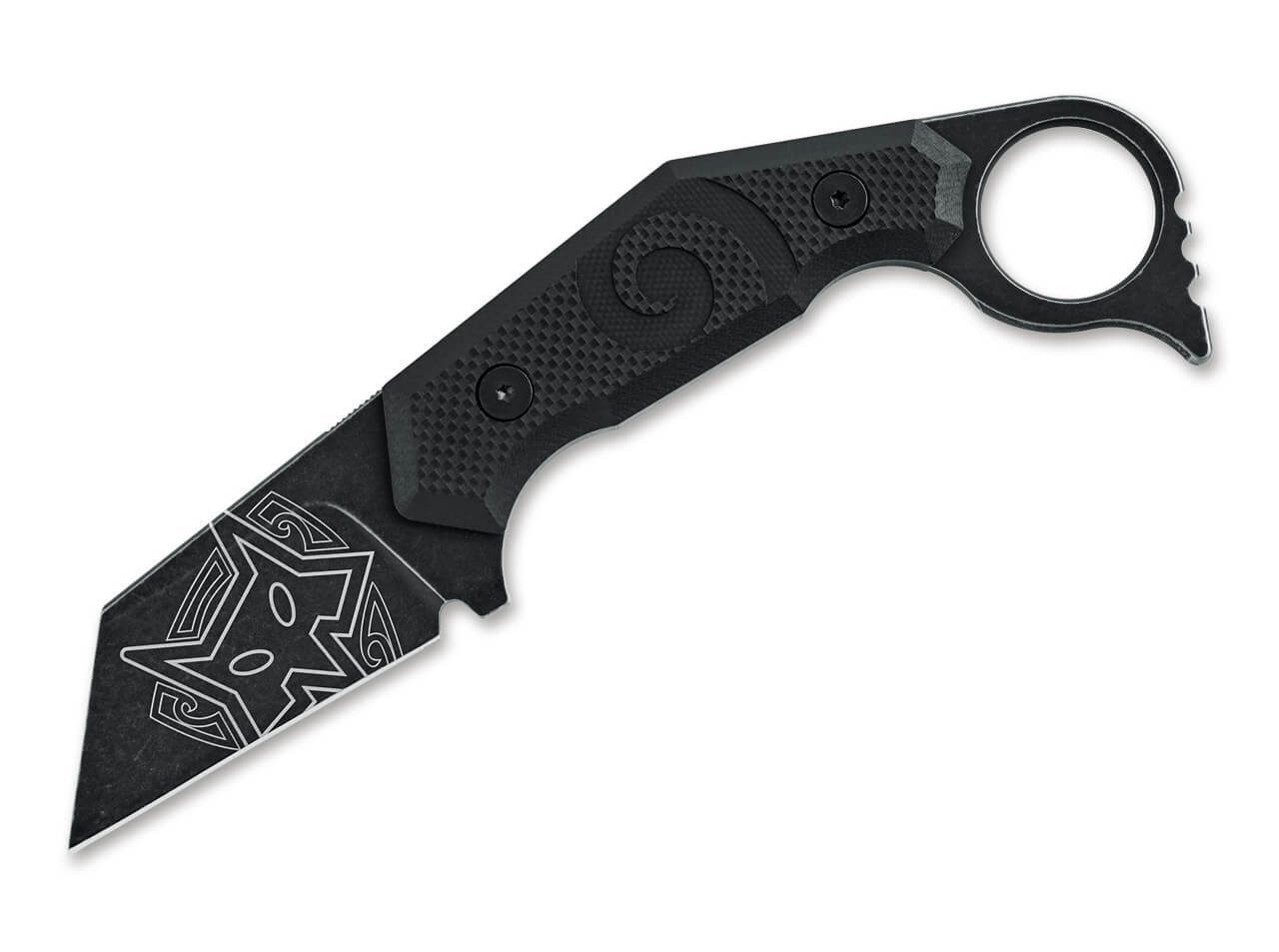 Universalmesser Fox Knives Toa G10 All Black, Karambit, Kydexscheide