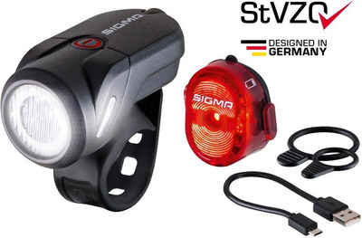 SIGMA SPORT Fahrradbeleuchtung »AURA 35 USB / NUGGET II K-Set«