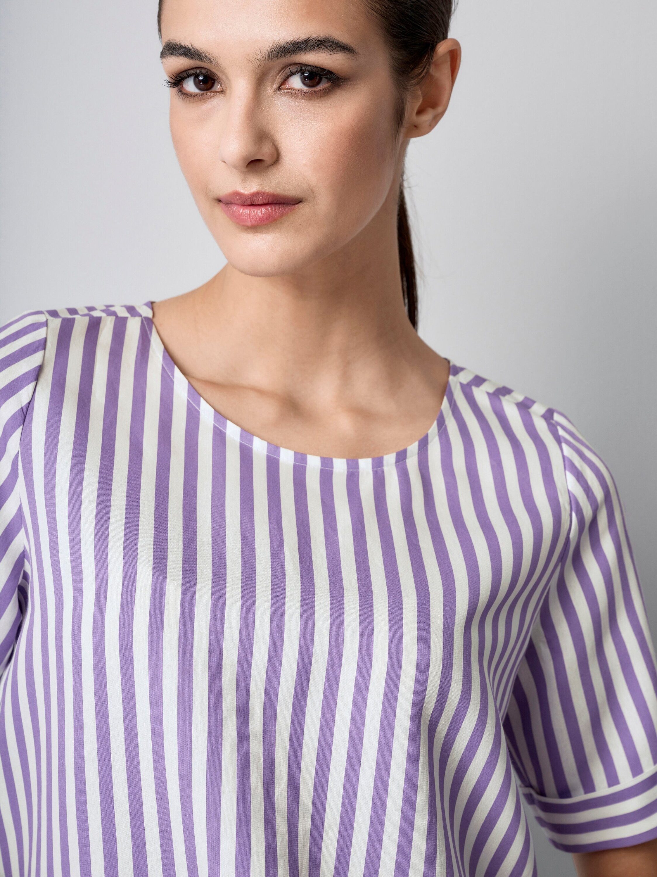 Alba Moda Schlupfbluse Streifenbluse mit Halbarm