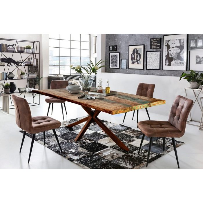 SIT Esstisch Tops&Tables mit Tischplatte aus Altholz mit Farbresten