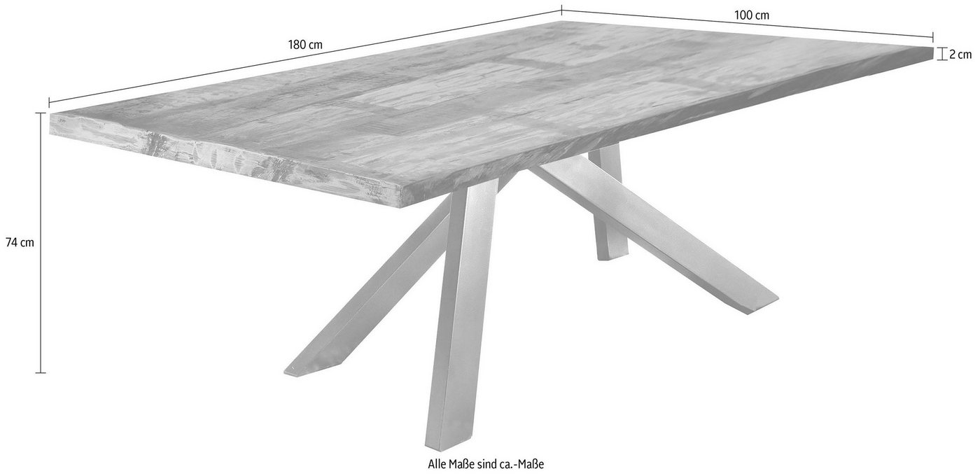 SIT Esstisch »Tops&Tables«, mit bunter Altholzplatte, Shabby Chic, Vintage-HomeTrends