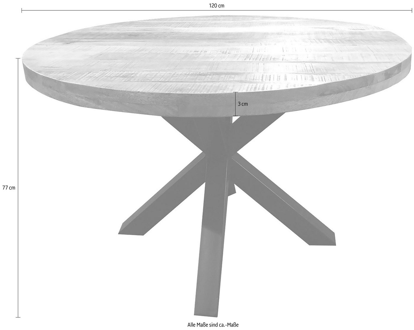 SIT Esstisch »Tops&Tables«, mit rustikaler runder Tischplatte aus Mangoholz-kaufen