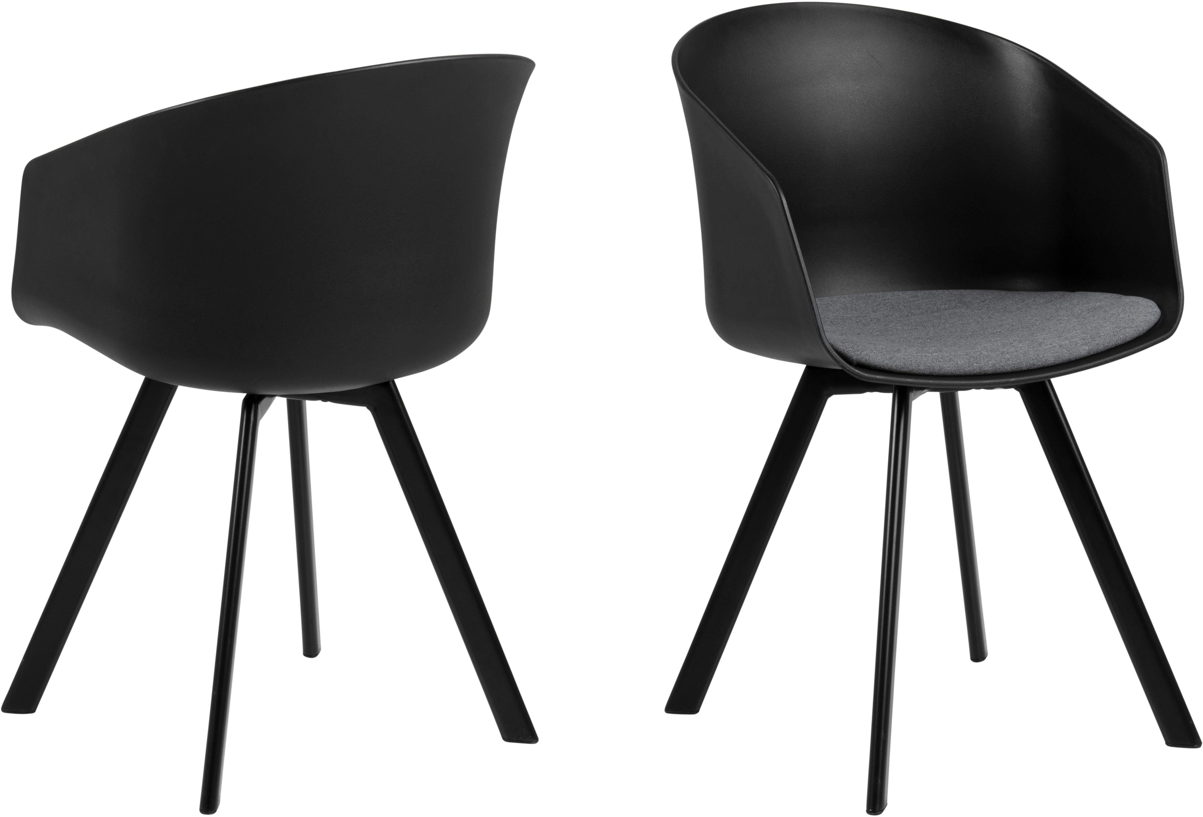 andas Schalenstuhl »Maik« (Set, 2 Stück), mit Metallbeinen und einem bequemen Sitzkissen aus schönem Webstoff, Sitzhöhe 46 cm-Otto