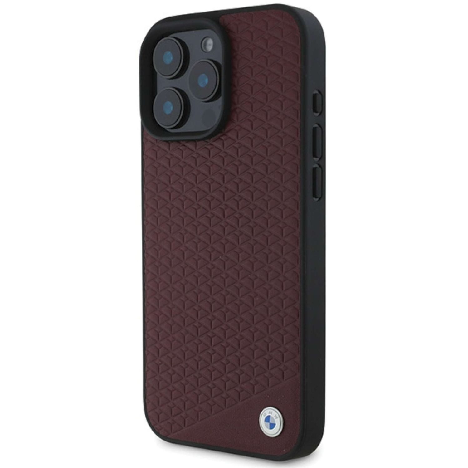BMW Smartphone-Hülle BMW Apple iPhone 16 Pro Max Leather Diamond Metal Logo MagSafe Case