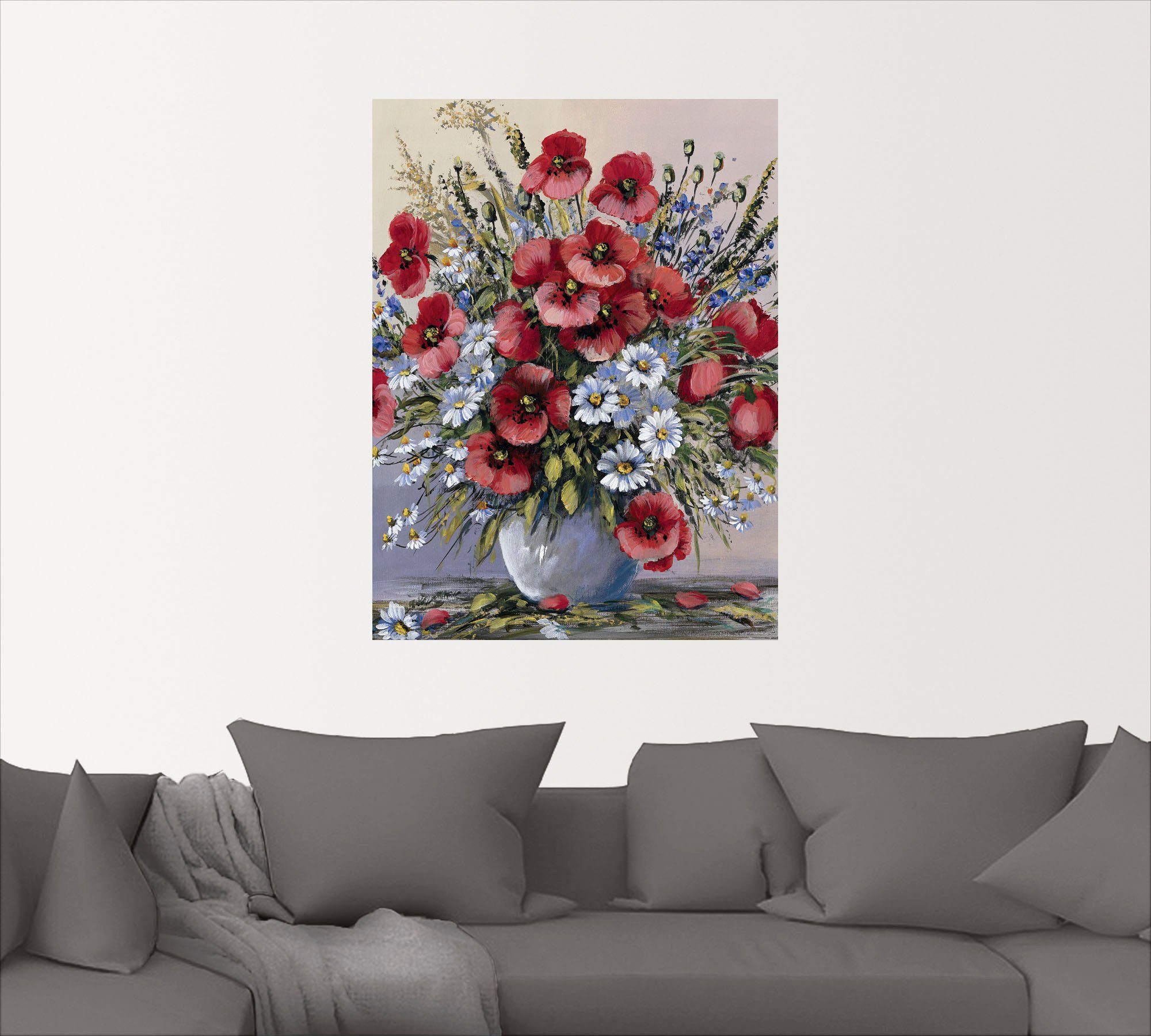 Artland Wandbild Rote Mohnblumen, Blumen (1 günstig online kaufen