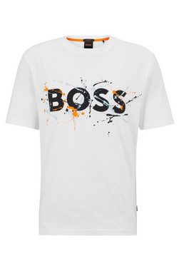 BOSS ORANGE T-Shirt (1-tlg) mit Label-Kontrastband innen am Rundhals