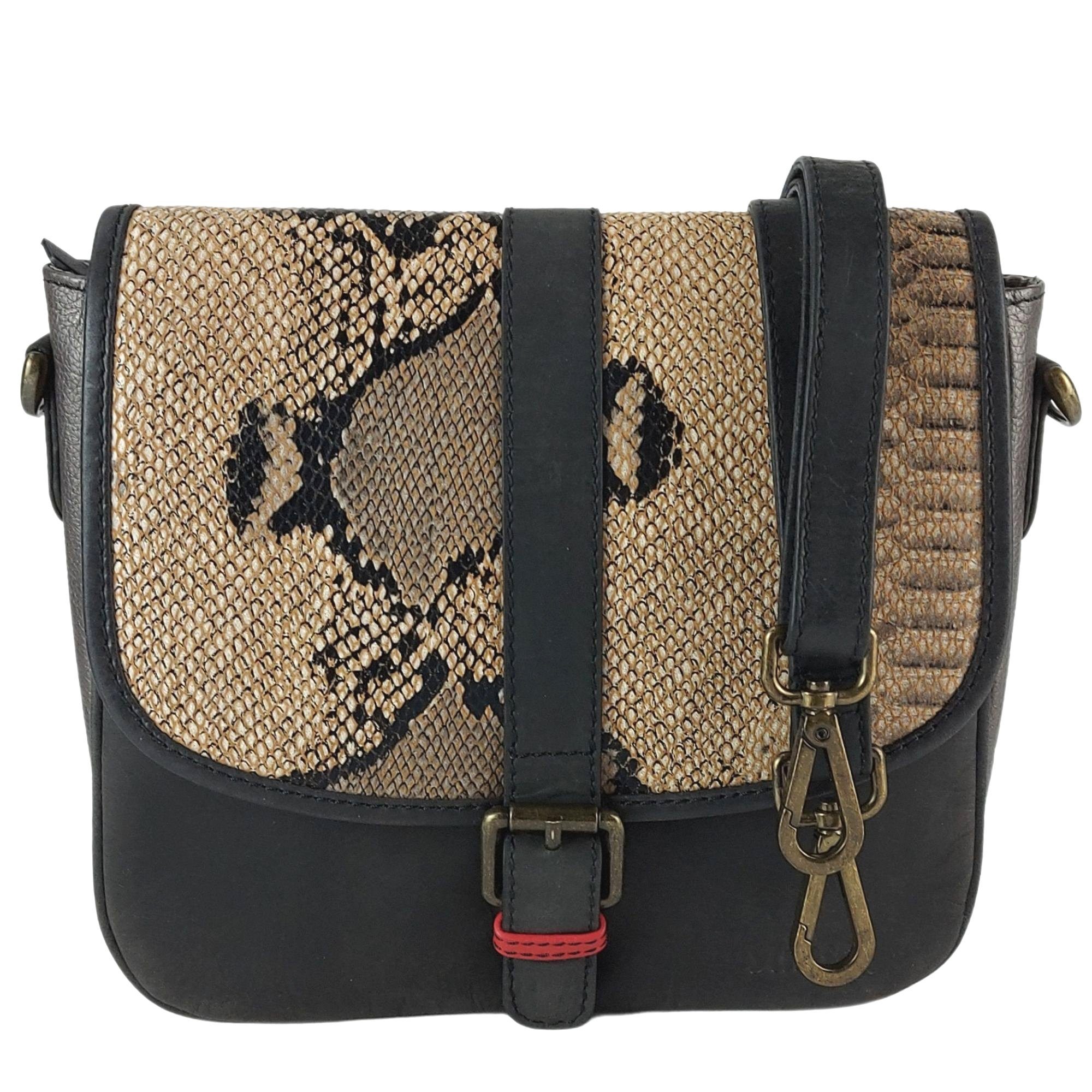 Sunsa Umhängetasche Leder Damen bunte Crossbody Bag Ledertasche, echt Leder aus Lederresten