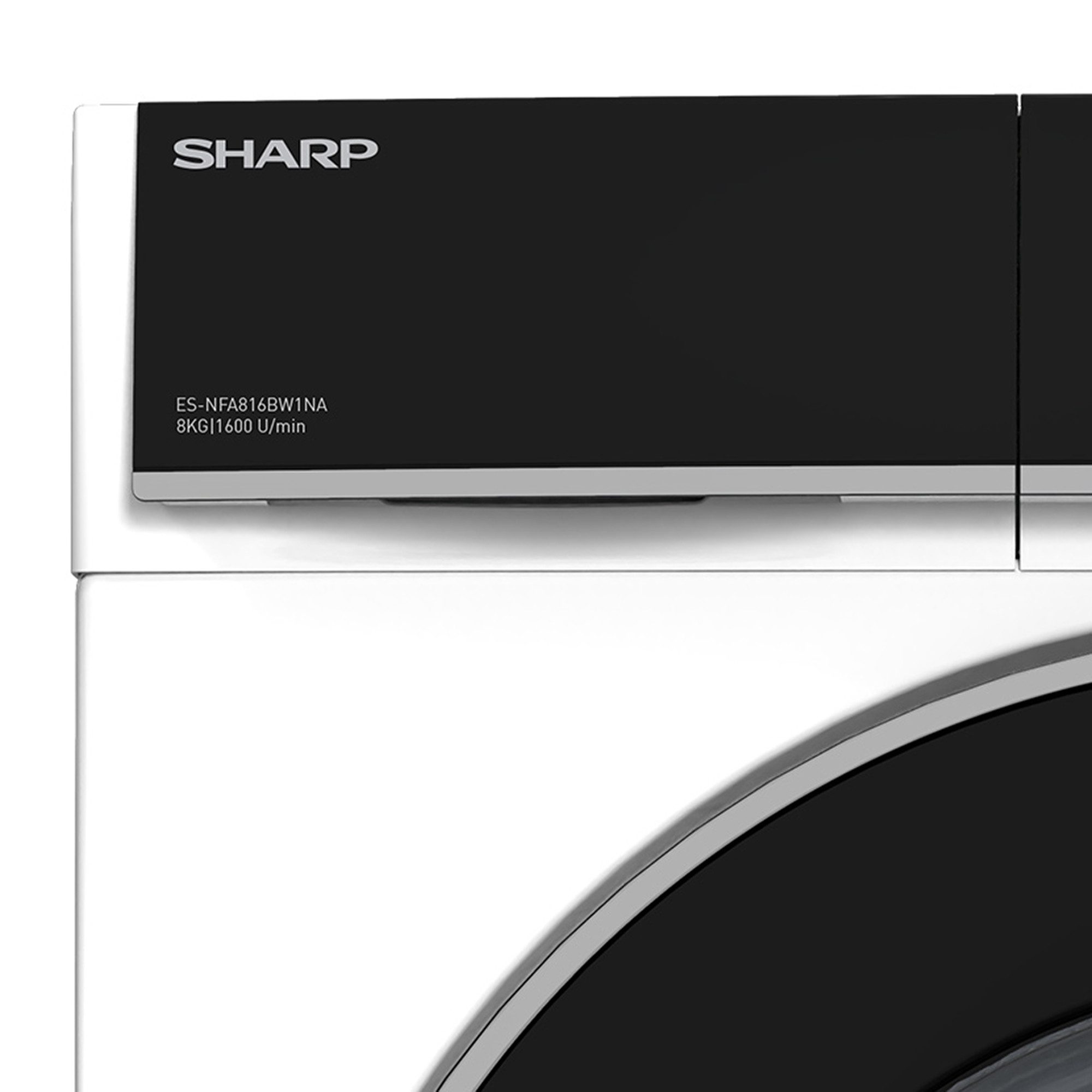 Sharp Waschmaschine ES-NFA816BW1NA-DE, 8 kg, 1600 U/min, AquaStop, AllergySmart, LED-Display, WaveCabinet