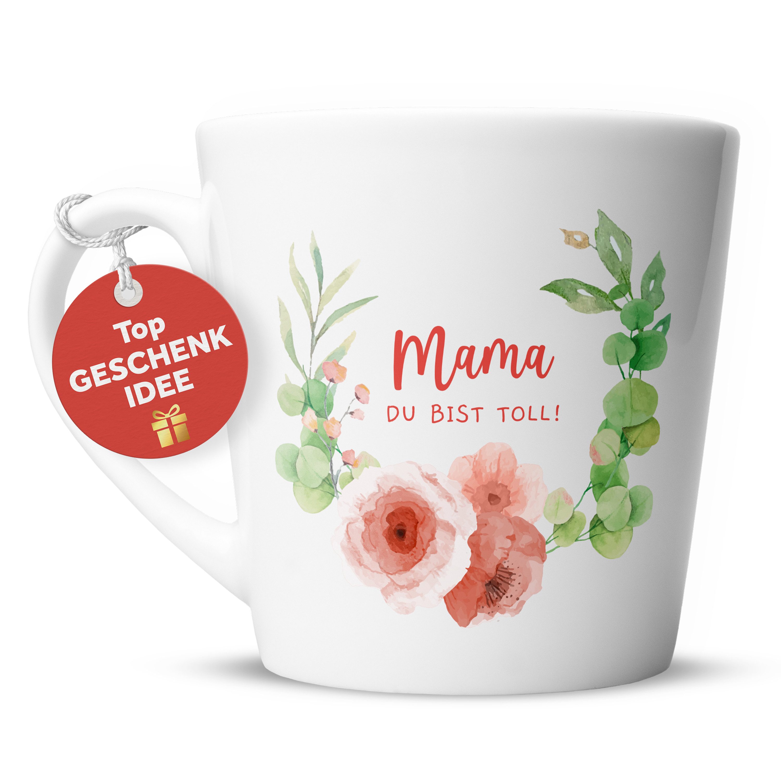 Amari Tasse Beste Mama Spruch, Geschenk Mama Muttertag von Tochter & Sohn, 1-tlg., Keramik, Kaffeetasse Teetasse 330 ml Geschenkbox Muttertag Geburtstag