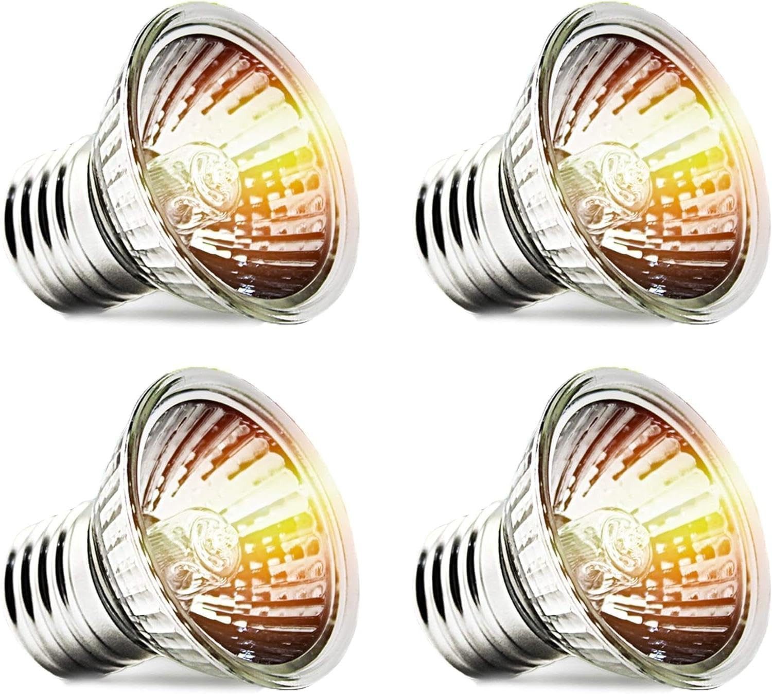 Infrarotlampe 4 Stück - Reptilien Terrarium Wärmelampe, Sonnenbad Reptil Lampe 50W