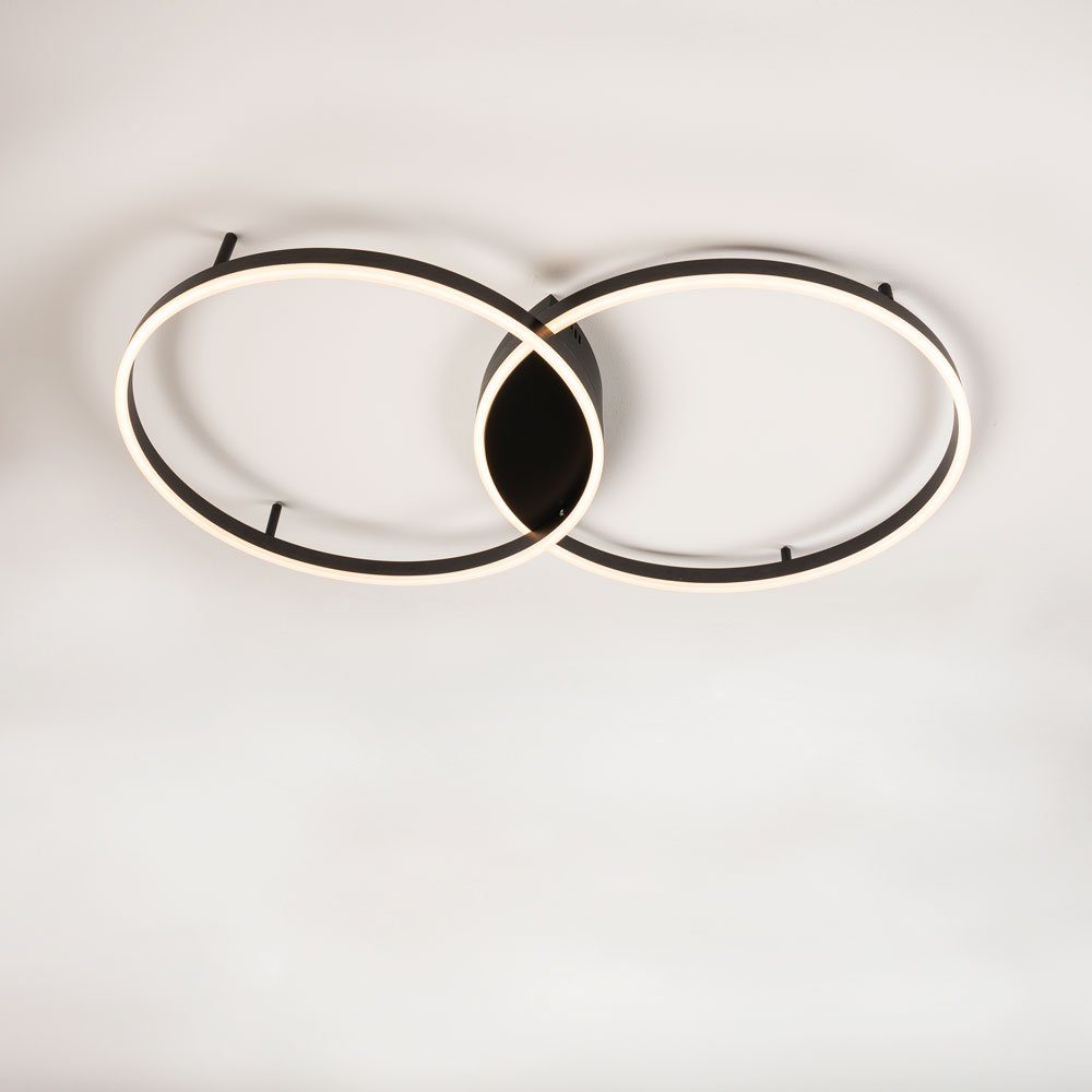 s.luce Deckenleuchte LED Deckenleuchte Ring 2-flammig Gold, Warmweiß