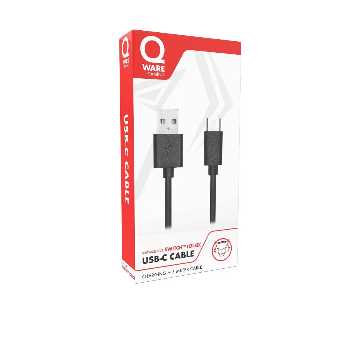 Qware Gaming USB-C Kabel 3m – Schnellladekabel kompatibel mit Nintendo Switch Zubehör Nintendo – Bild 2 von 2