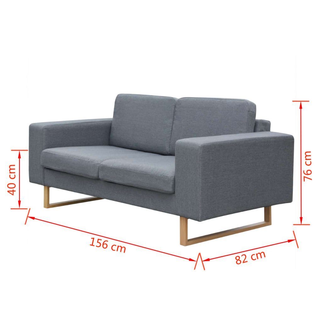 Sofa 2-Sitzer Stoff Hellgrau vidaXL Sofa