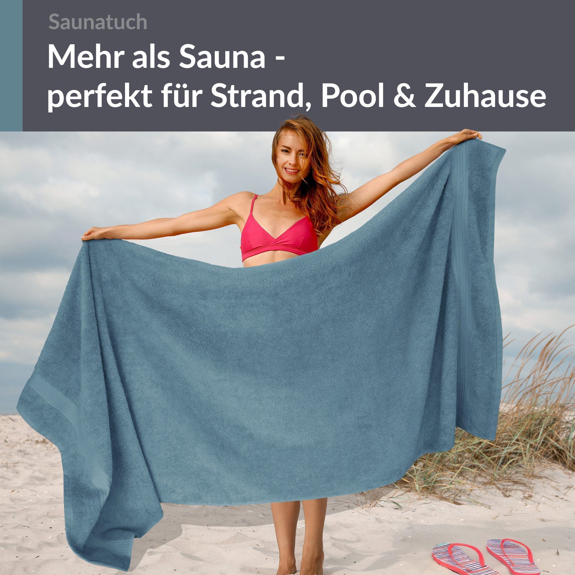 Lashuma Saunatuch XXL Handtuch, Frottee (1-St), Badetuch Damen & Badehandtuch Herren 100x200 cm - Saunahandtuch 80x220 – Bild 3 von 5