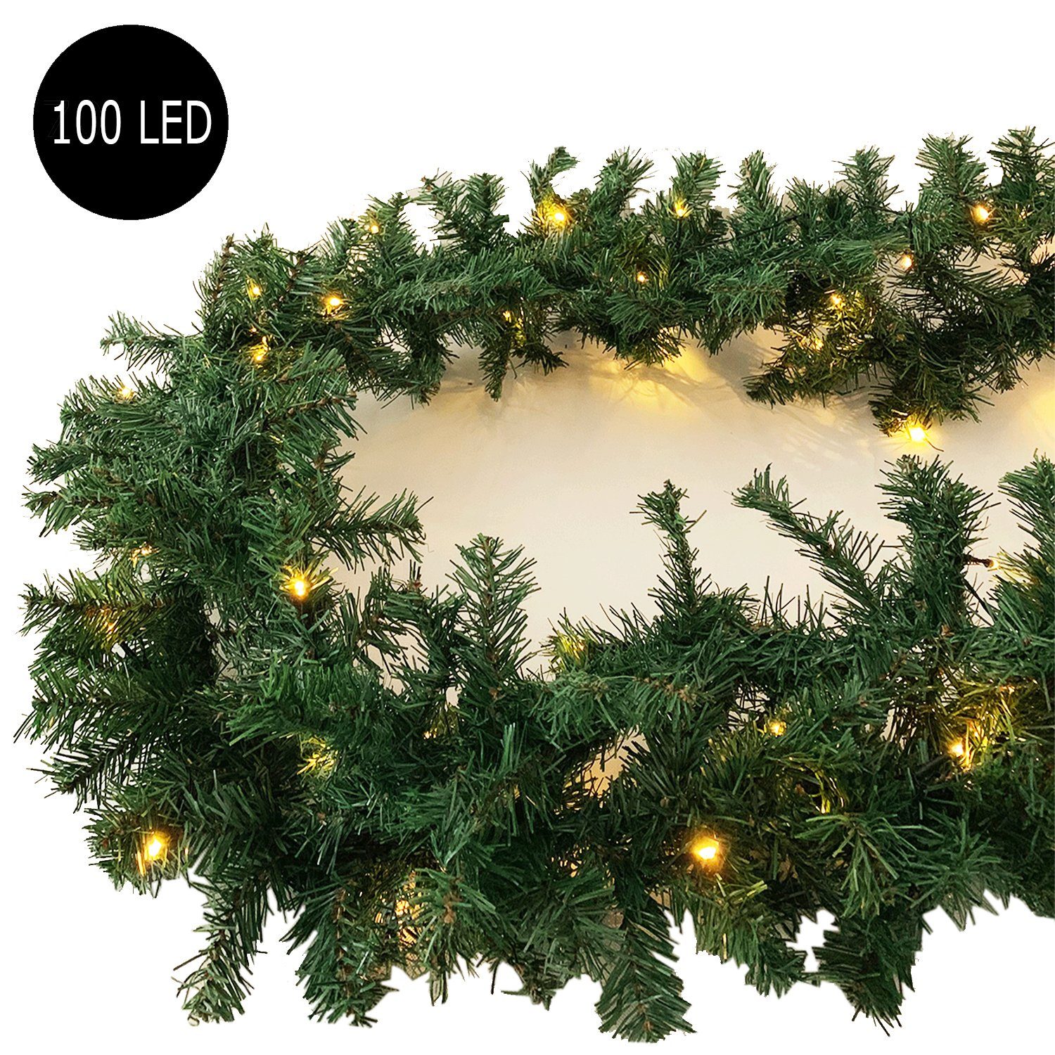 Mojawo Lichtervorhang XXL Tannengirlande Weihnachtsbeleuchtung 810cm 100 LE günstig online kaufen