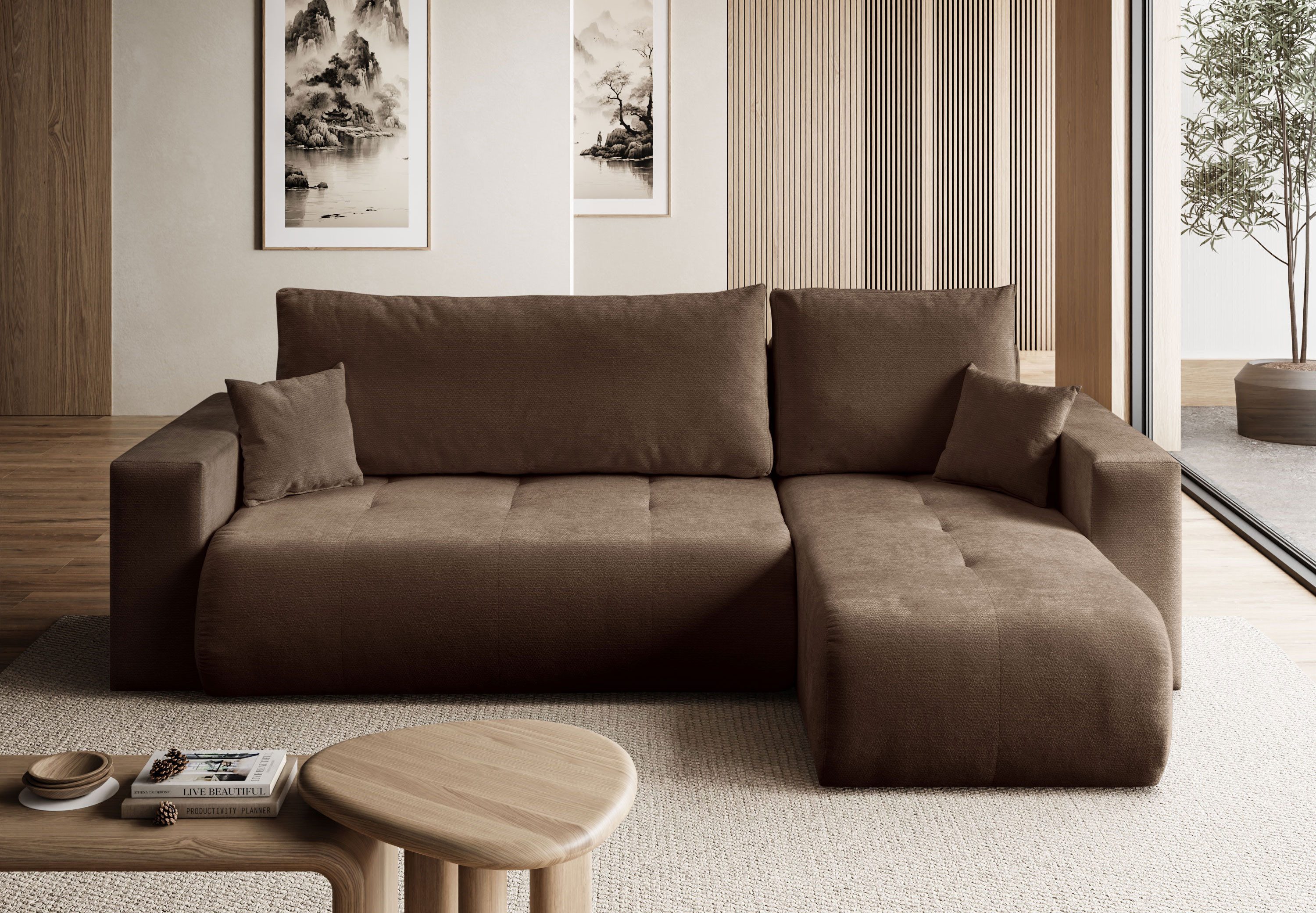 Lookway Ecksofa CLOUD II L mit Schlaffunktion und Bettkasten, 247x152x86 cm