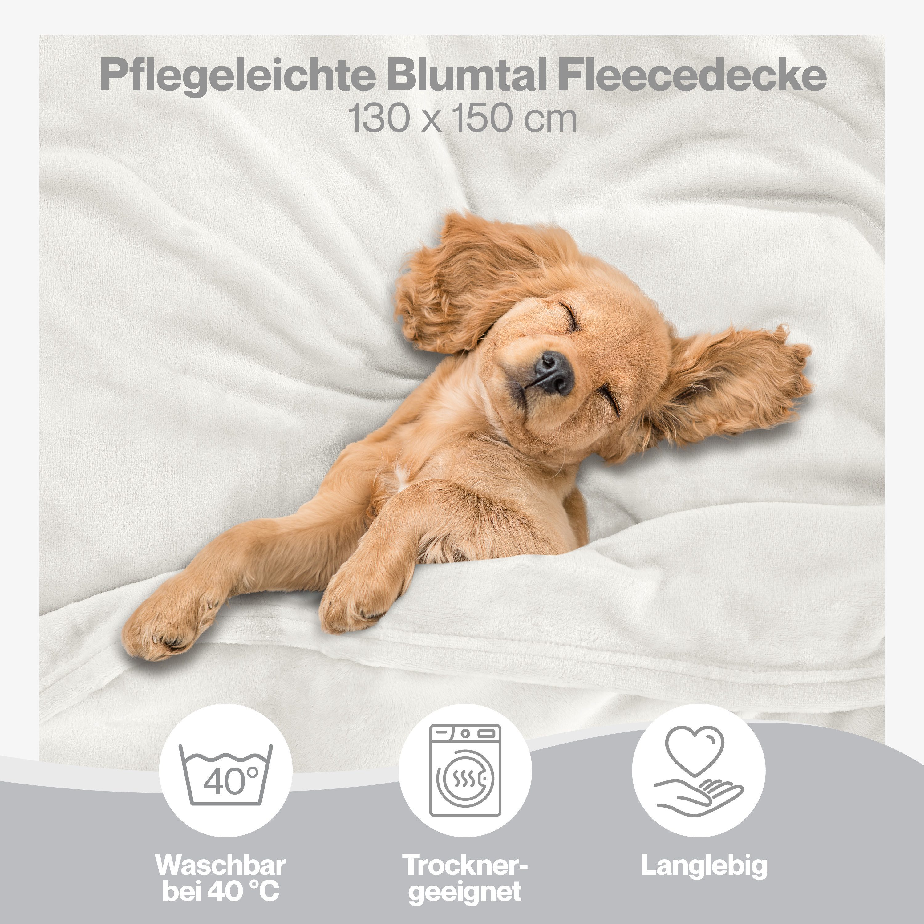 Wohndecke Kuschelige Fleecedecke, Oeko-Tex zertifizierte Decke, Blumtal