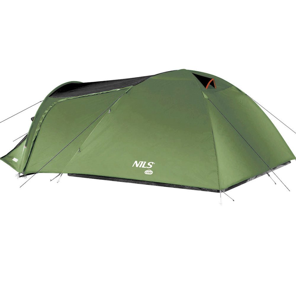 NILS CAMP Tunnelzelt Trekkingzelt Campingzelt 3 Personen, Personen: 3 (Spar-Set, 1 tlg., 310 x 210 x 130 cm leicht), wasserdicht, UV-beständig, Moskitonetz, Vorraum