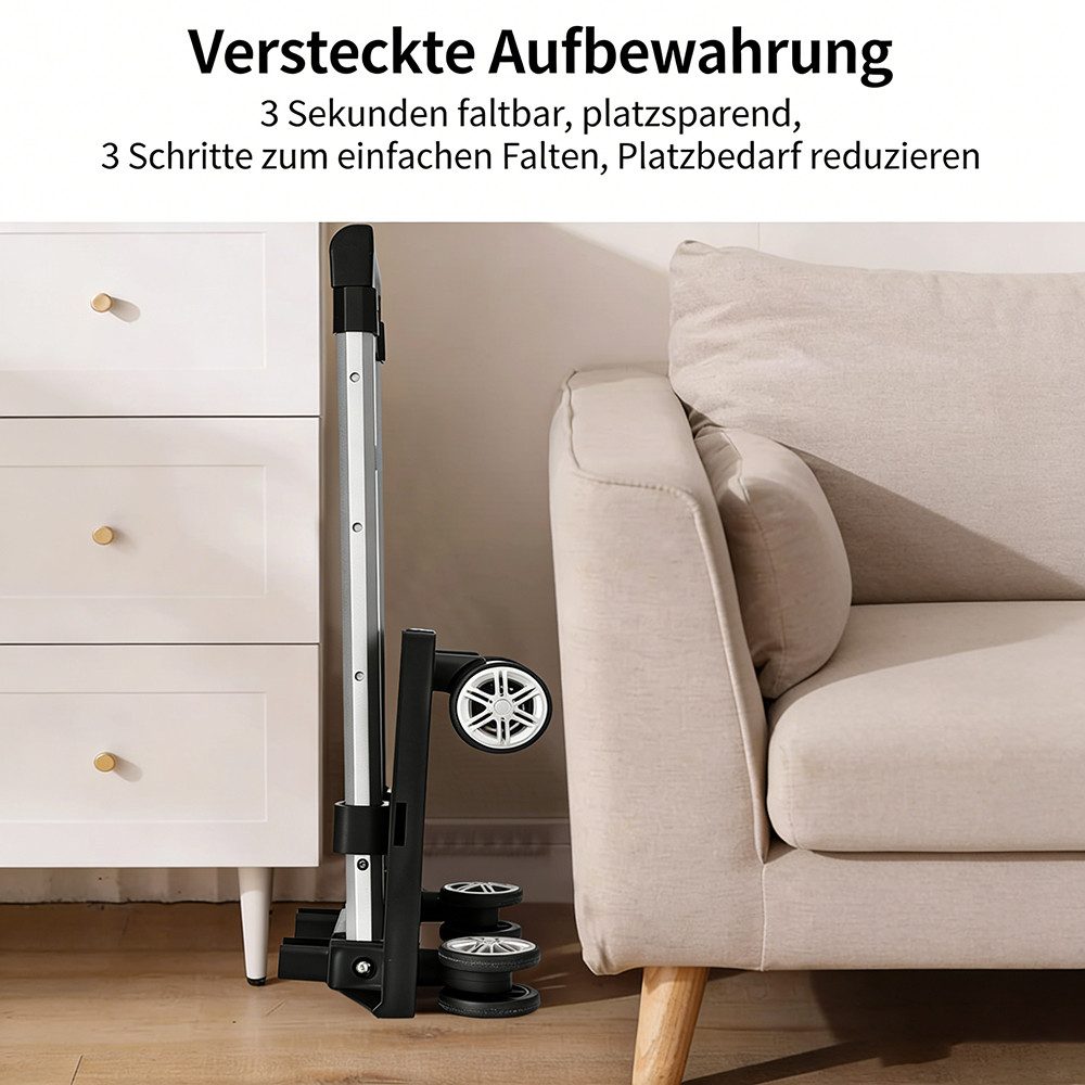 Luckice Einkaufstrolley Faltbarer Einkaufstrolley, Tragbarer Einkaufstrolley, Großes Fassungsvermögen, leiser Betrieb und faltbar. – Bild 3 von 5