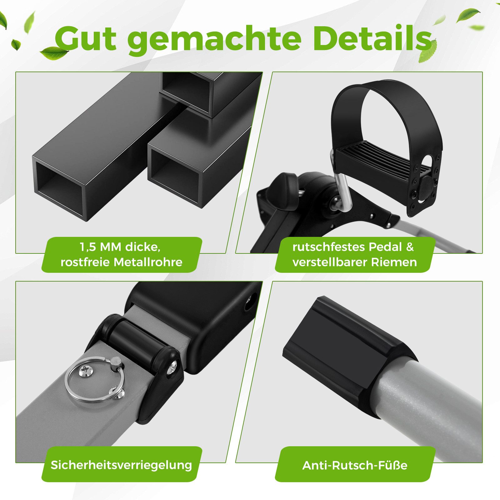 COSTWAY Mini-Heimtrainer klappbar Mini-Bike mit verstellbarem Widerstand & LCD-Display – Bild 3 von 5
