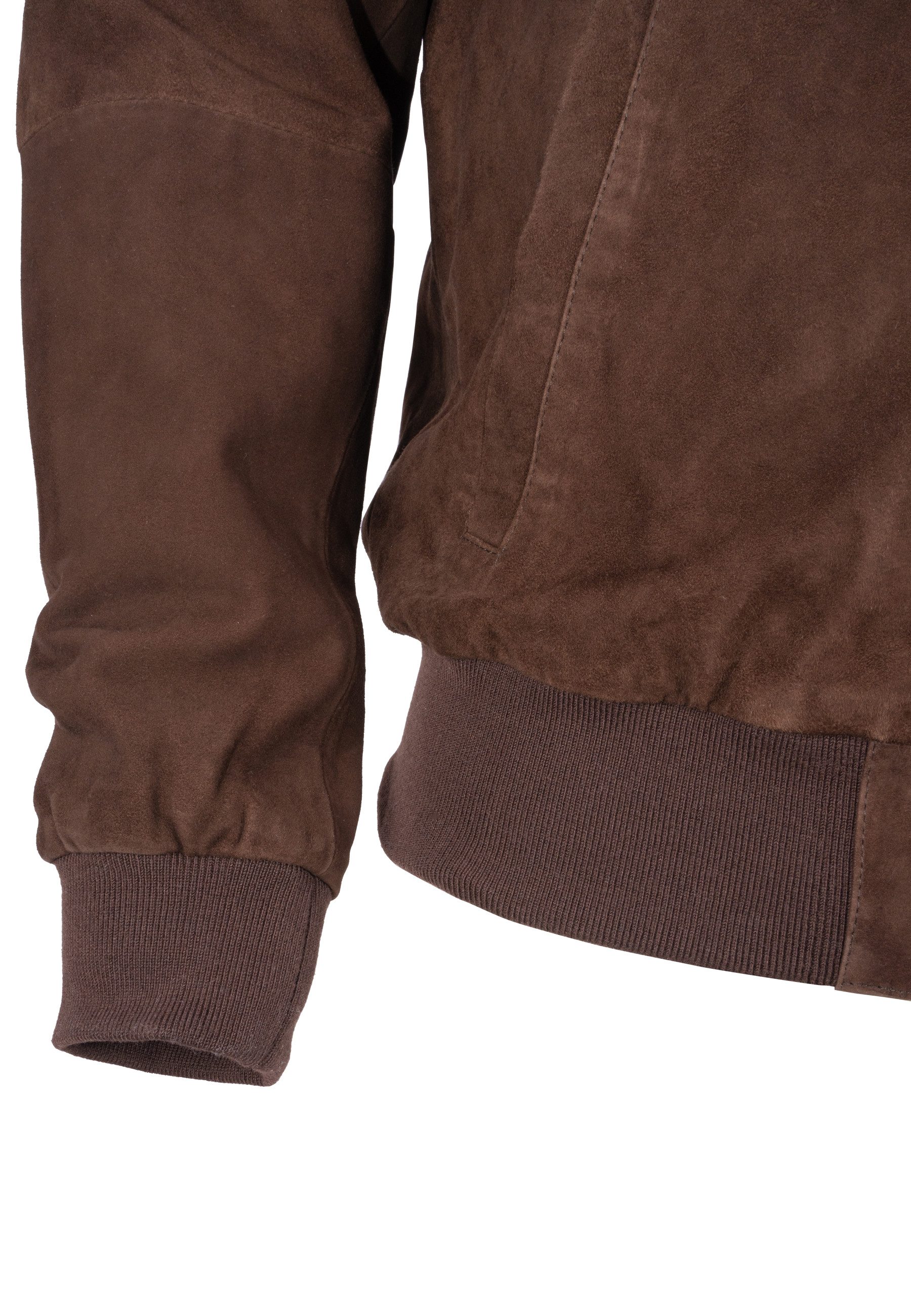 Lolus Lederjacke Tim Bearman Herren Lederjacke aus hochwertigem Veloursleder in Dunkelbraun – Bild 5 von 5