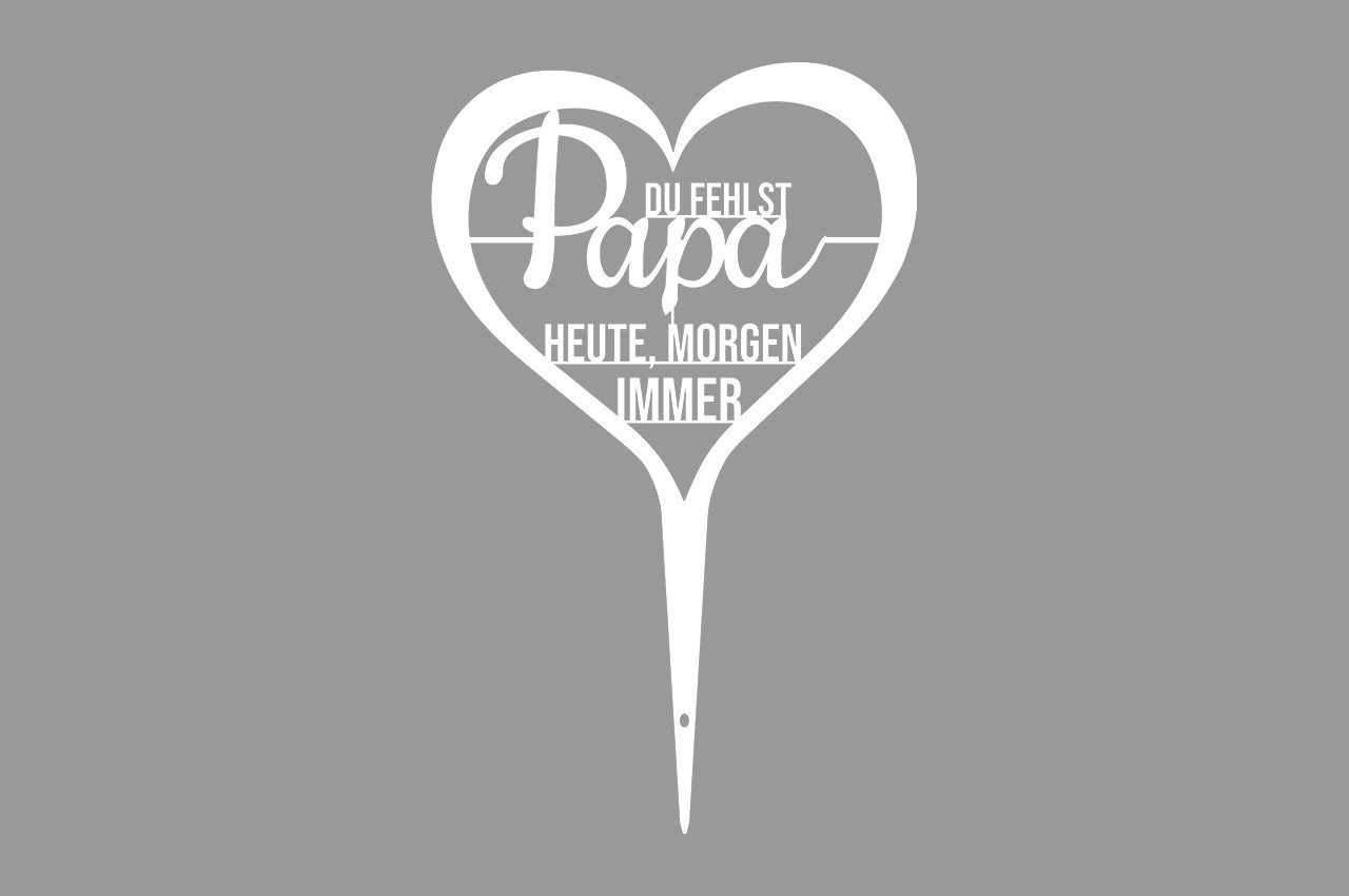 ILLUMINO Deko-Buchstaben Grabstecker Trauerschmuck Grabgesteck Grabschmuck Grabdeko, mit Schriftzug weiß Pulverbeschichtet - Wetterfeste Trauerdeko