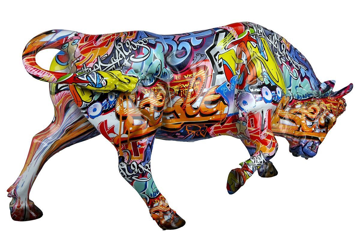 GILDE Dekoobjekt Skulptur Stier Street Art 27 cm Kunstharz Bunte Graffiti D günstig online kaufen