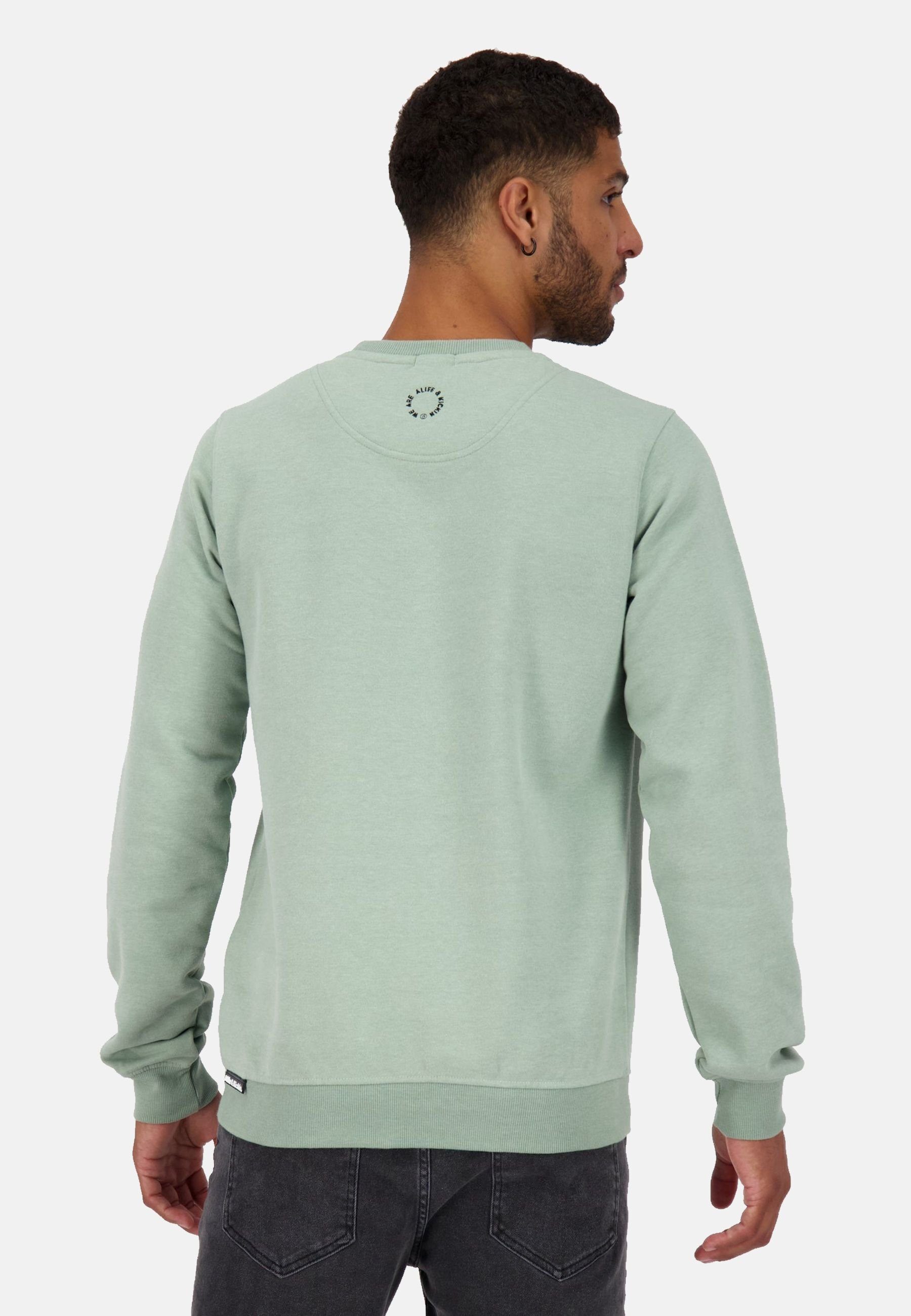 Sweatshirt Kickin Rippbündchen A Alife Sweatshirt (1-tlg) VincentAK & mit Pullover hellgrün