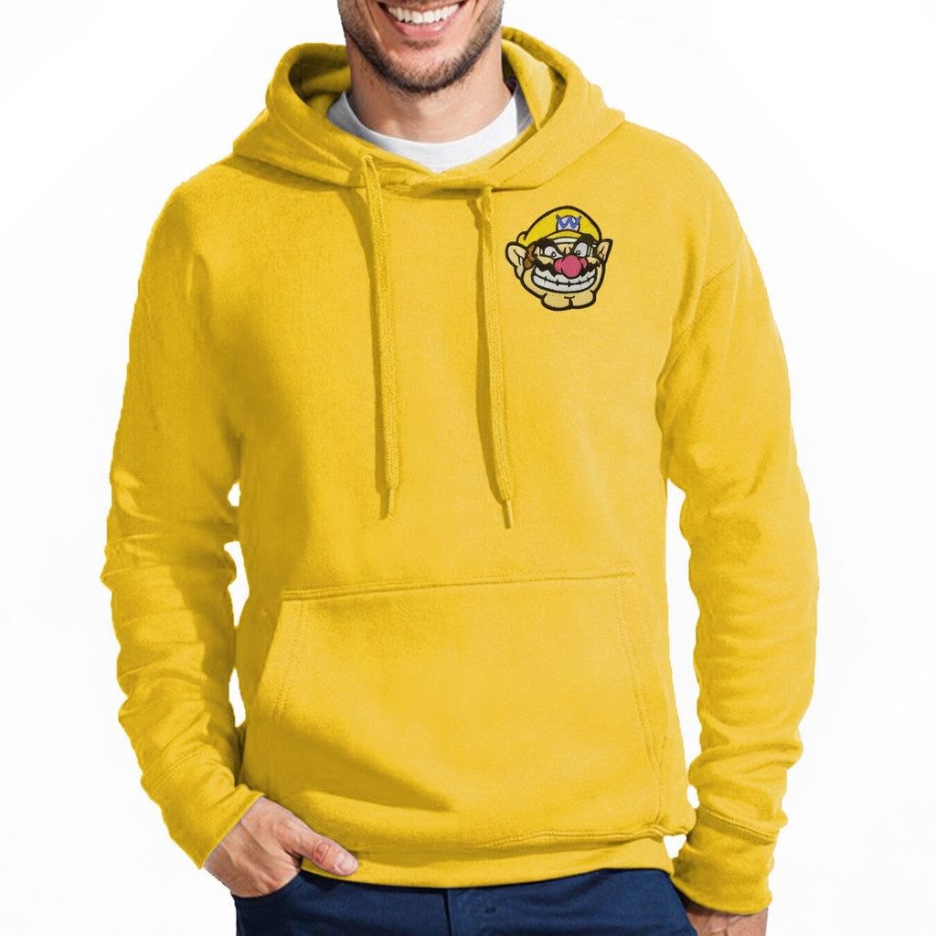 Blondie & Brownie Hoodie WarioPatch Herren Hoodie Retro Gaming Patch Baumwolle Freizeitlook (Einzelhoodie, Einzelartikel) Wario Patch H Hoodie Arcade Legend