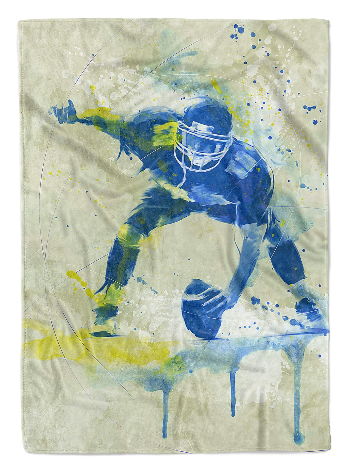 Handtücher SplashArt Sport Handtuch Strandhandtuch Saunatuch Kuscheldecke Kunstvoll American Footbal, Baumwolle-Polyester-Mix (1-St), Handtuch