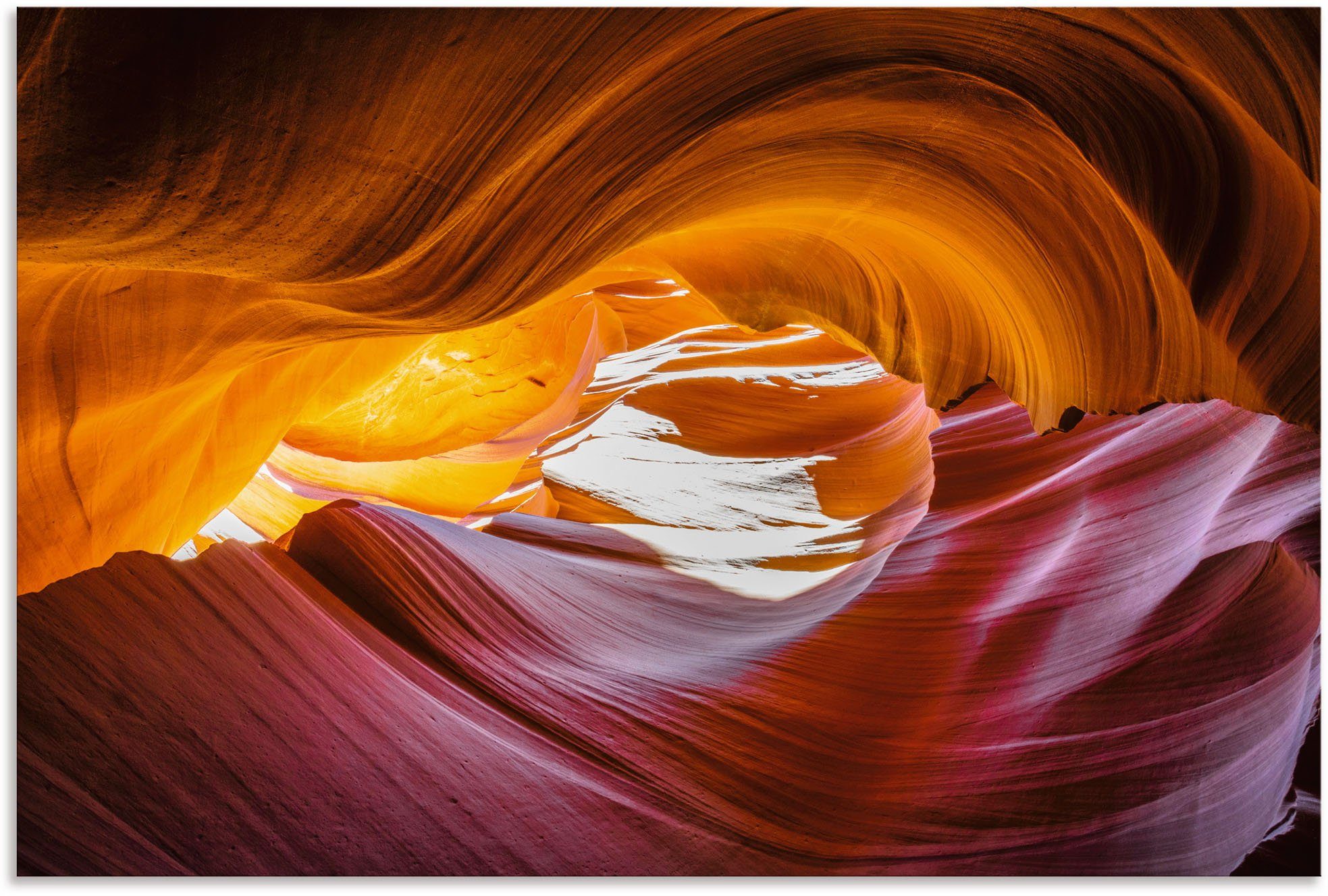 Artland Wandbild Antelope Canyon in den USA, Felsen (1 St), als Alubild, Leinwandbild, Wandaufkleber oder Poster in versch. Größen | Poster
