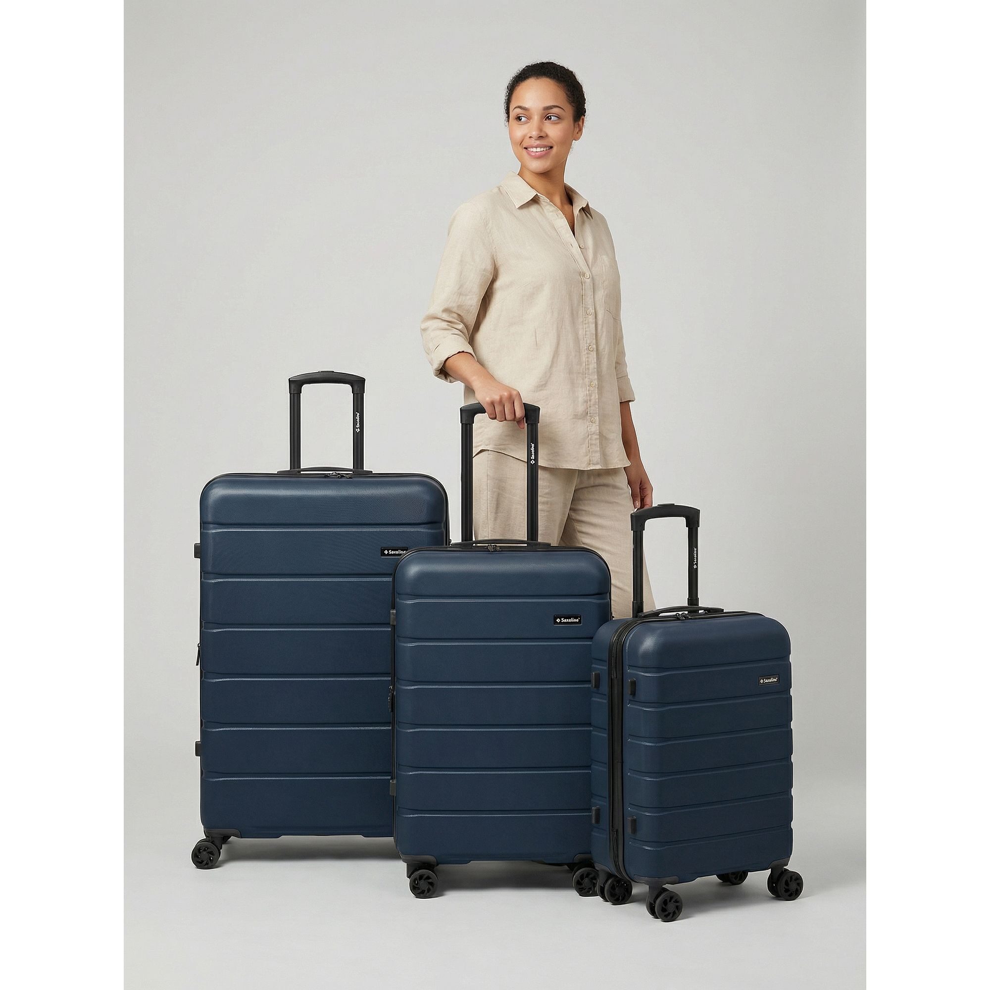 Saxoline® Trolleyset Miami, 4 Rollen, (3-teilig, 3 tlg), ABS