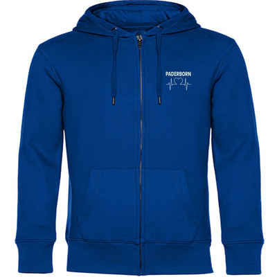 multifanshop Kapuzensweatjacke Paderborn - Herzschlag - Pullover