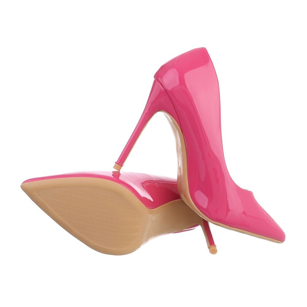 Abendschuhe High-Heel-Pumps Ital-Design Pink in High Elegant Heel Pfennig-/Stilettoabsatz Damen Pumps