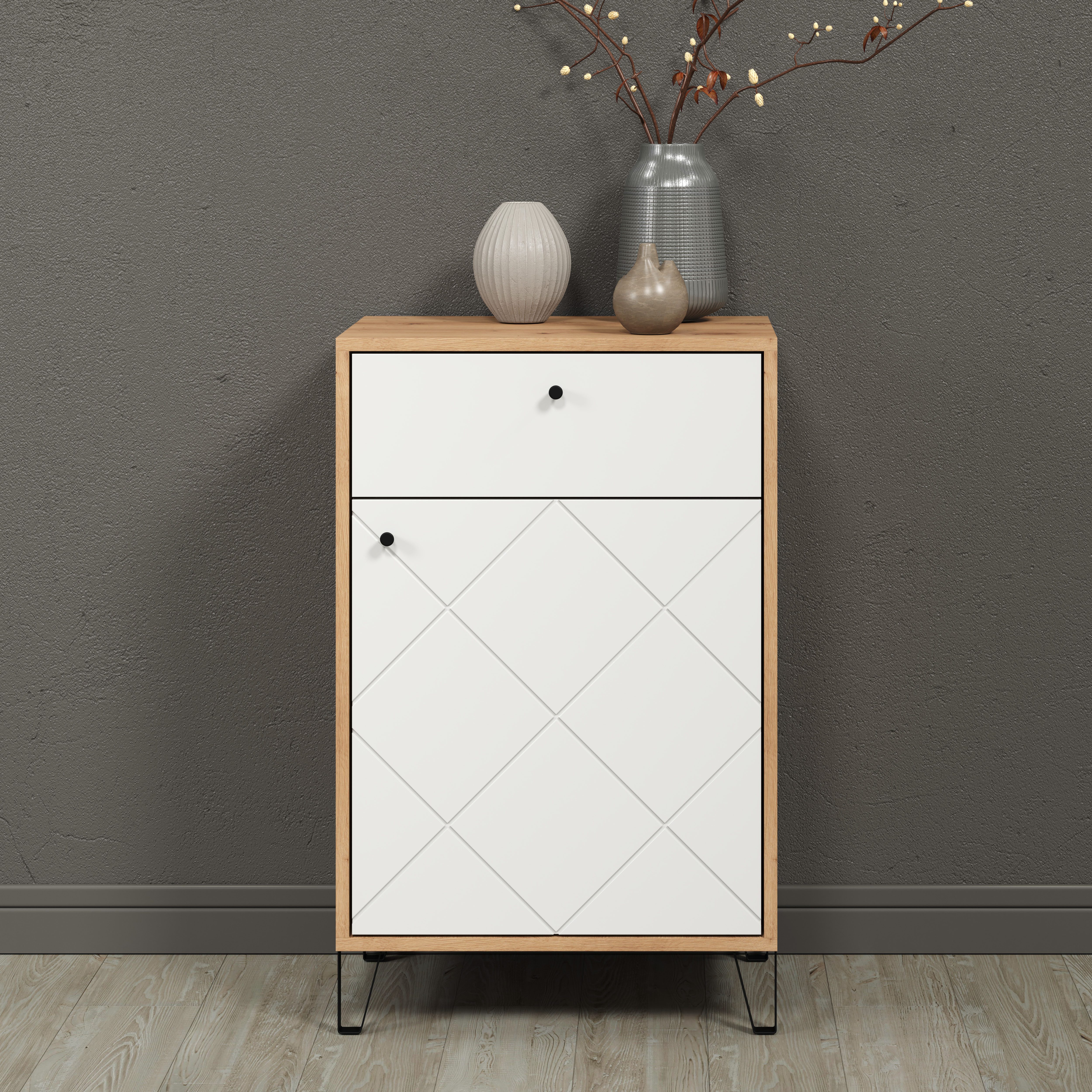 Places of Style Kommode Tarragona (1 St), Kommode, Tür, Schublade & Soft-Close - (B/T/H) 63/40/96 cm