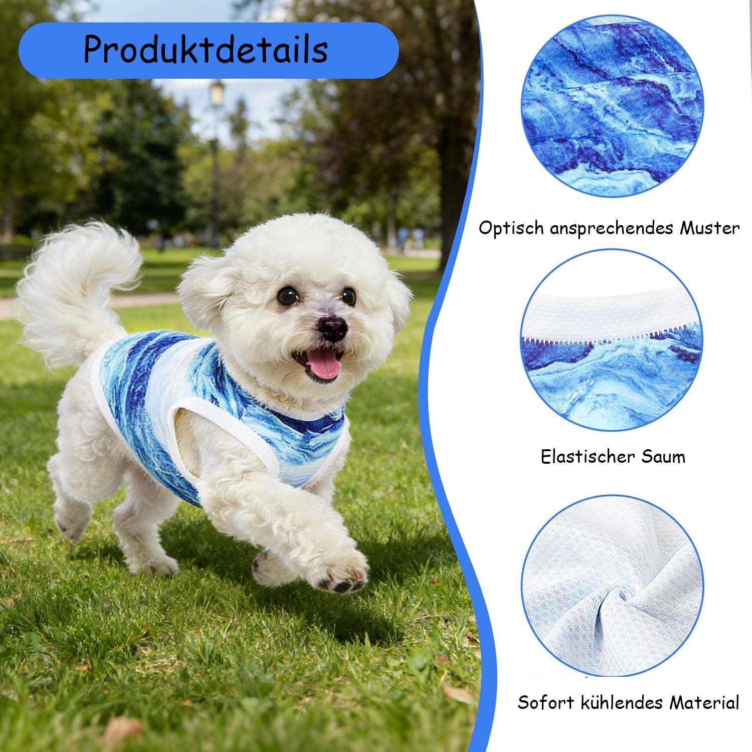Ledander Hundeweste Kühlweste Hund, Atmungsaktiv Shirt Sommer Hundekostüm