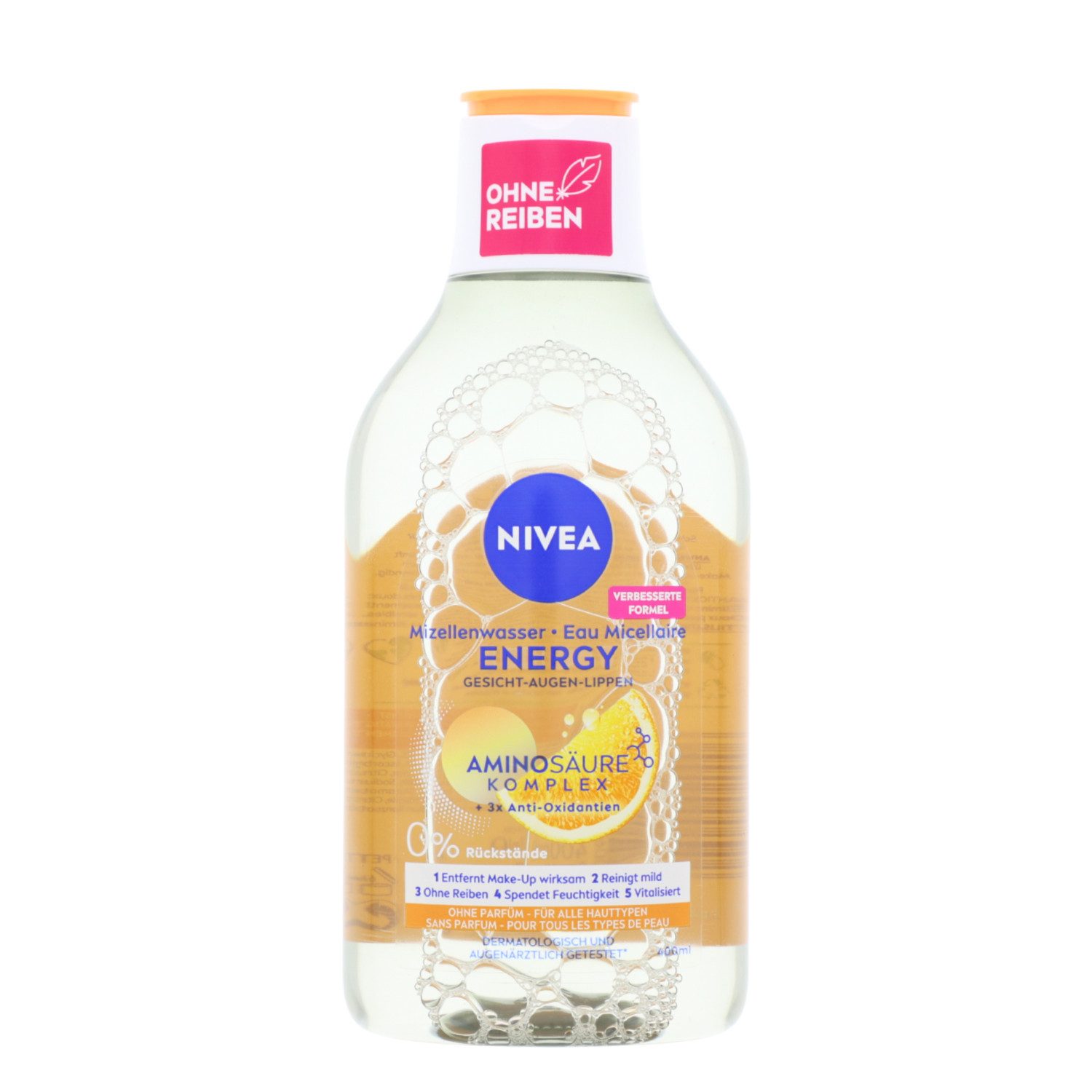 Nivea Gesichtspeeling NIVEA Mizellenwasser Energy Gesicht Augen Lippen Ohne Parfüm Für alle